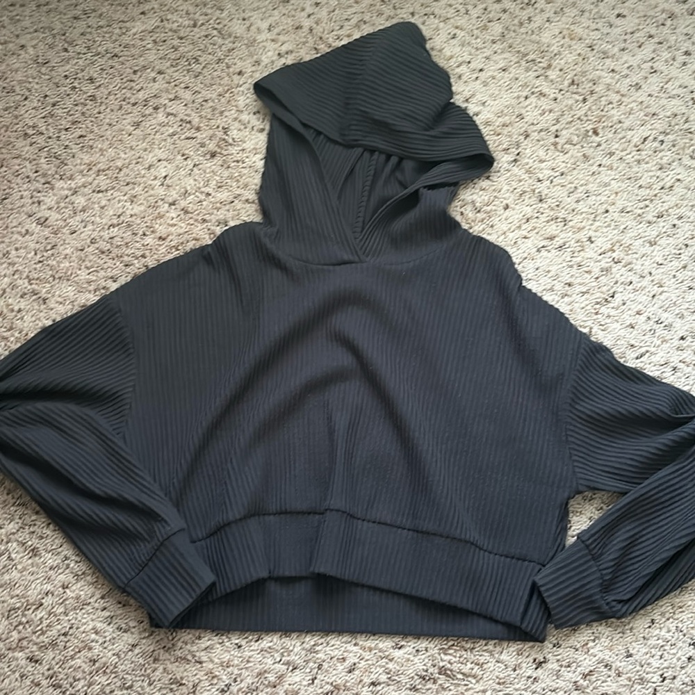 altard state ribbed crop hoodie